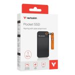 Verbatim 1TB M.2 USB 3.2 External Pocket SSD Black and Orange