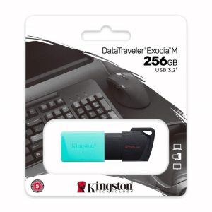 Kingston 256GB USB3.2 GEN1 Datatraveler Exodia M (Black and Teal)