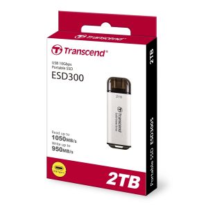 Transcend ESD300 2TB USB-C Portable External SSD - Silver