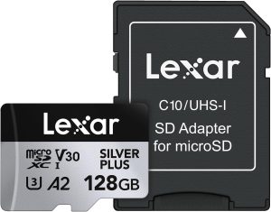 Lexar SD Micro SILVER PLUS UHS-I 128GB + SD Adapter