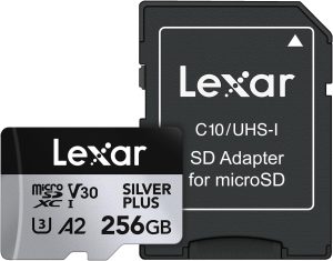 Lexar SD Micro SILVER PLUS UHS-I 256GB + SD Adapter
